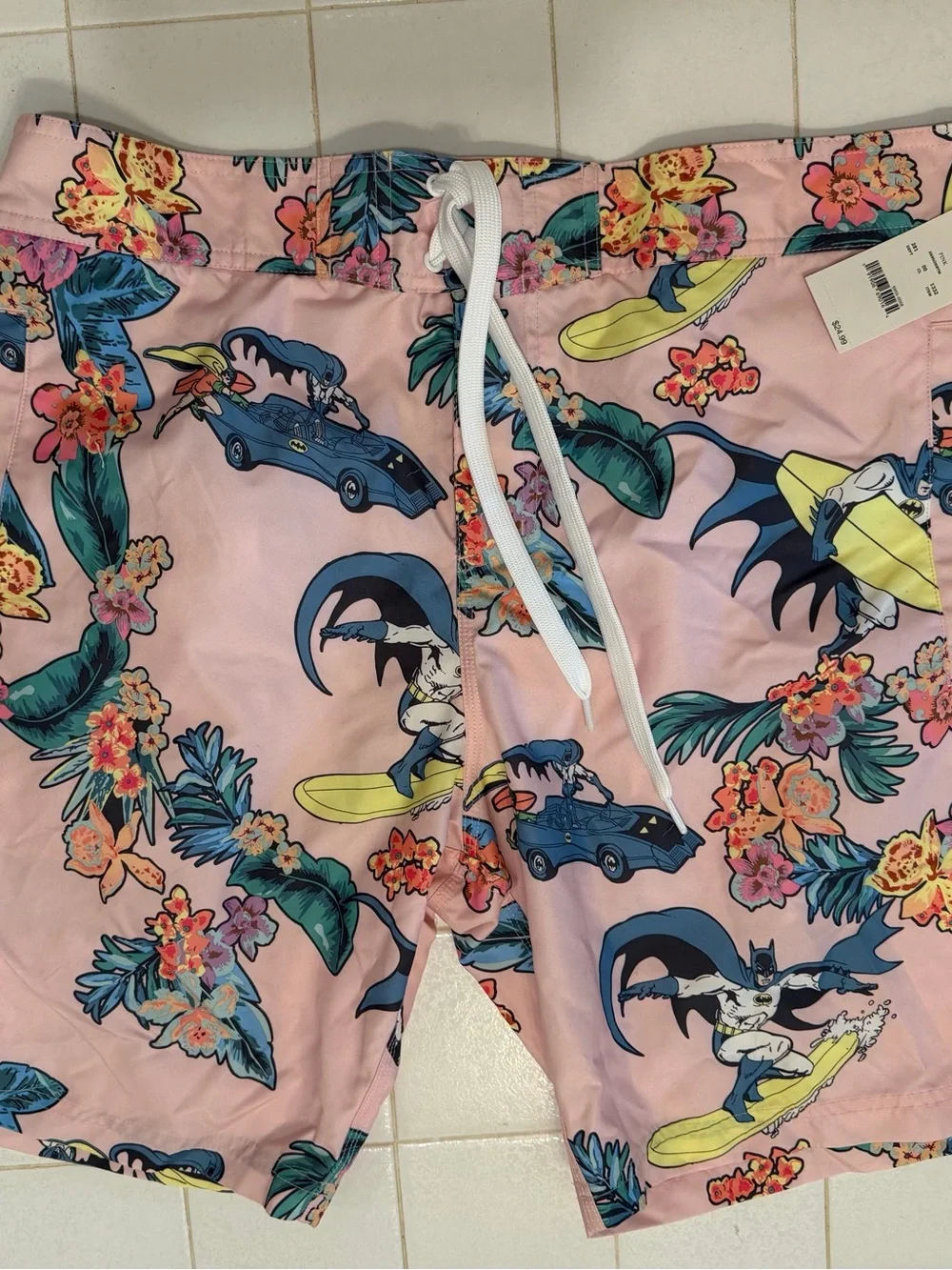 Batman Surf Print Swim Trunks